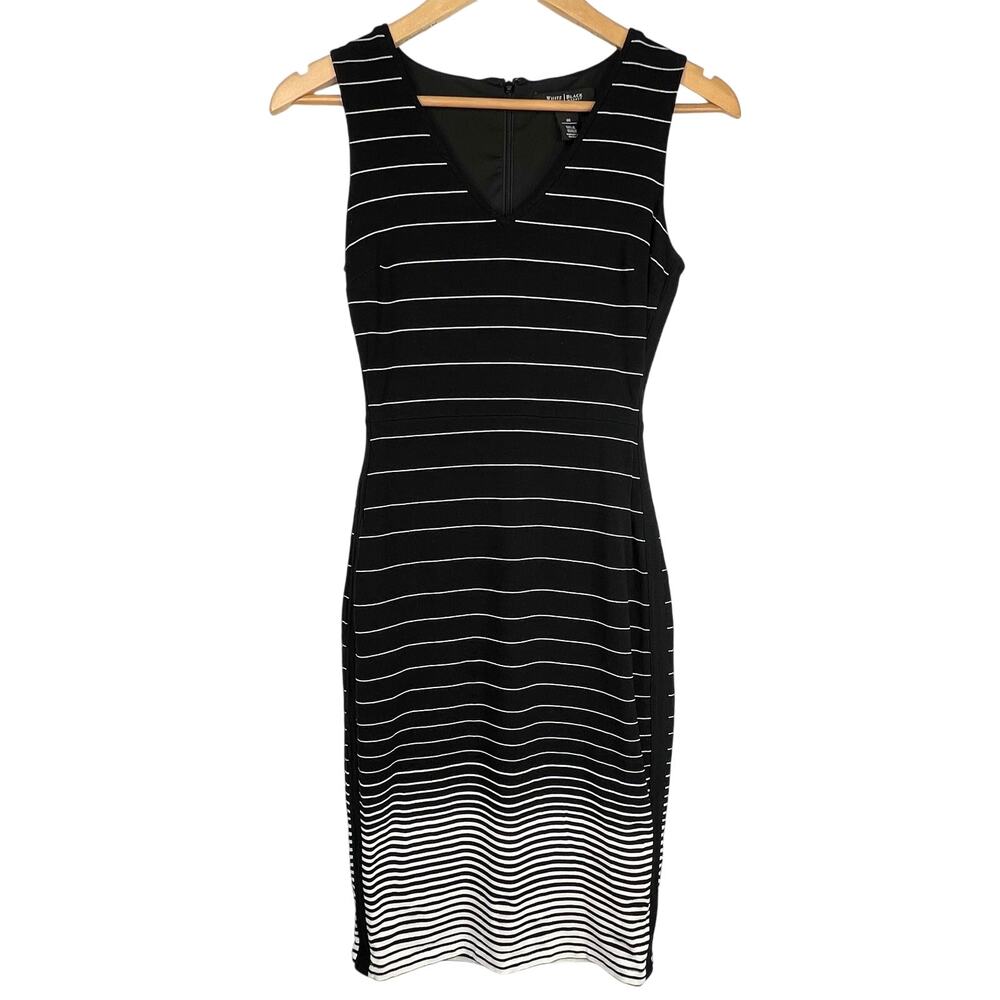White House Black Market Black & White Striped Bodycon Dress 00